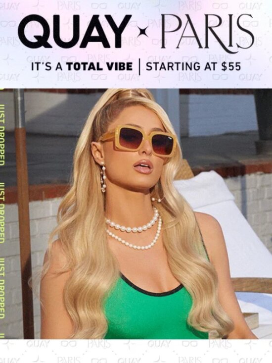 Quay Australia x Paris Hilton Total Vibe Tan Frame Brown Lens Sunglasses 54mm main image 15